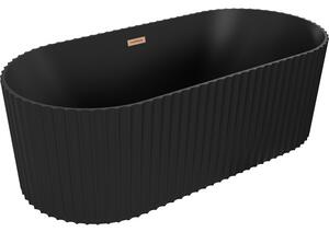 Mexen Paola cadă freestanding, cu relief, 170 x 80 cm, negru mat, preaplin aramă periată - 52721708071-65