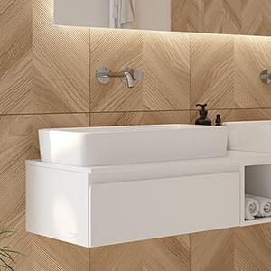 Oltens Lustra lavoar 60.5x35 cm dreptunghiular de blat alb luciu 40806000