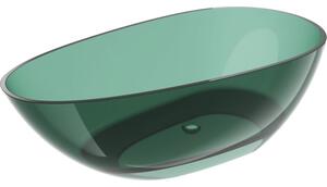 Mexen Glass teal cadă de baie independentă transparentă 170 x 85 cm, dop crom - 58061708511