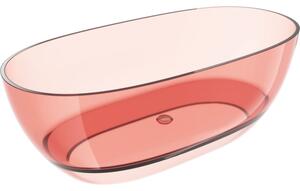 Mexen Pure coral cadă freestanding transparentă 170 x 80 cm, scurgere cromată - 58071708004