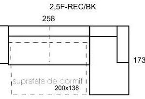Canapea extensibila cu sezlong Mellow din piele