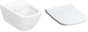 Set vas WC Geberit Smyle 500.208.01.1, capac WC Geberit Smyle Square 500.240.01.1