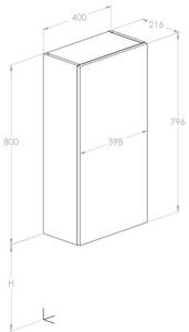 Roca Extra dulap 40x21.6x80 cm laterala pe perete stejar A857958808