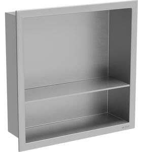 Mexen X-Wall-R poliță cu flanșă și raft 30 x 30 cm, inox - 1910303010S