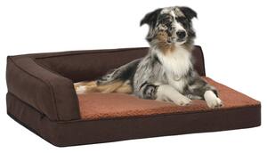Saltea ergonomică pat de câini maro 60x42 cm aspect in/fleece