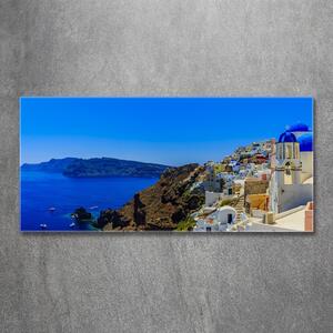 Tablou pe pe sticlă Santorini Grecia
