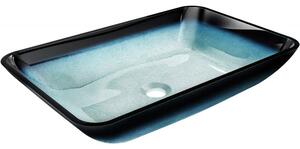Mexen Megan lavoar din sticlă montat pe blat 56 x 36 cm, albastru - 24135647