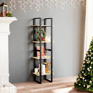Bibliotecă cu 4 rafturi, 40x30x140 cm, lemn masiv de pin