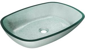 Mexen Araks chiuvetă din sticlă montată pe blat 54 x 39 cm, argintie - 24155411