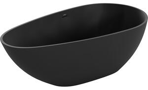 Mexen Palermo cadă freestanding din conglomerat 150 x 78 cm, negru mat - 57211507870
