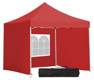 Pavilion pliant in diferite modele-3x3m-rosu-pereti laterali-geanta de transport