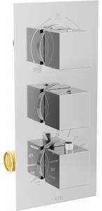 Mexen Cube baterie termostatică pentru cadă-duș cu 3 ieșiri, crom - 77503-00