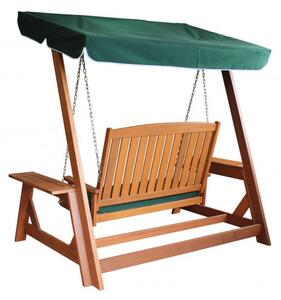 Balansoar Sunny din lemn, 2 locuri, perna inclusa, 196x179x121,5 cm