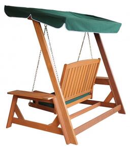 Balansoar Sunny din lemn, 2 locuri, perna inclusa, 196x179x121,5 cm