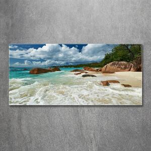 Tablou sticlă plaja Seychelles