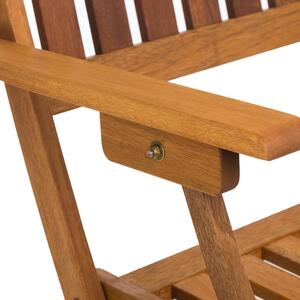 Set 2 scaune din lemn pentru gradina, pliabil, cu brate Hamburg, lemn