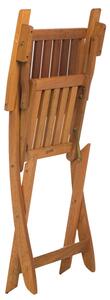 Set masa cu 6 scaune pliabile cu brate Bremen, lemn, dreptunghiulara 75x134,9x72,5 cm