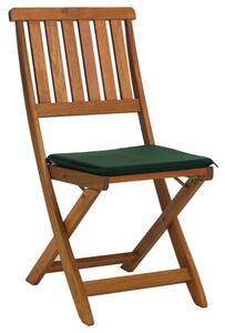 Set moblier gradina cu masa pliabila cu 6 scaune pliabile si perne Bremen, lemn, dreptunghiulara 75x134,9x72,5 cm