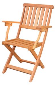 Set 2 scaune din lemn pentru gradina, pliabil, cu brate Hamburg, lemn