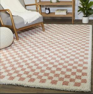 Covor Pufos, Model Belgian 52992-266, Colectia Sherpa, Crem Roz 200 x 290
