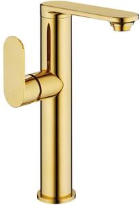 Mexen Milo baterie de lavoar înaltă cu mâner lateral, aurie - 71315-50