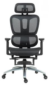 METACHAIR Scaun ergonomic, cotiere 3D, suport picioare, Full Mesh, Negru