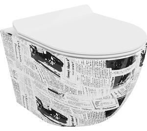 Mexen Lena vas WC fără margini cu capac slim cu închidere lentă, duroplast, model alb - 30224099