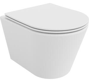 Mexen Rico WC fără margini cu capac de toaletă cu închidere lentă slim, duroplast, alb mat - 30724001