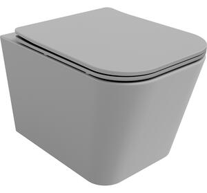 Mexen Teo vas WC fără margini cu capac slim cu închidere lentă, duroplast, gri deschis mat - 30854061
