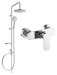 Set de duș Mexen Carl cu duș cu efect de ploaie și robinet de duș Milo, crom, 71340240-00