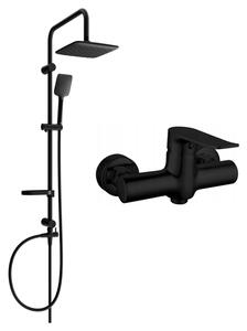 Mexen Sven set de duș montat pe perete cu cap de duș și baterie de duș Pecos, negru - 72740262-70
