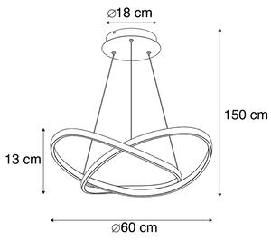 Lampă suspendată de design din oțel, incluzând LED în 3 trepte reglabil - Ruta