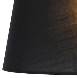Lampă de podea clasică din alamă cu umbră neagră reglabilă - Ladas