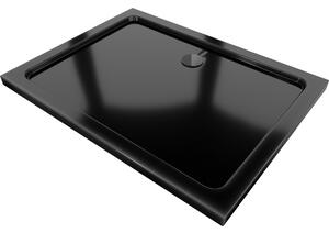 Mexen Flat cadă de duș dreptunghiulară slim 80 x 70 cm, negru, sifon negru - 40707080B