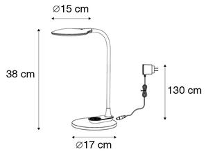 Lampă de masă și de perete alb, inclusiv LED cu regulator tactil - Joni