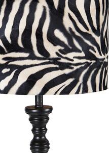 Lampă de podea neagră cu umbră zebra design 40 cm - Classico