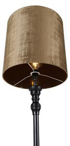 Lampă de podea clasică neagră cu nuanță maro 40 cm - Classico