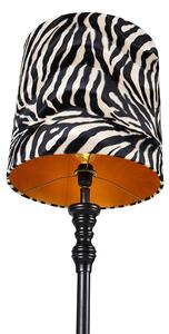 Lampă de podea neagră cu umbră zebra design 40 cm - Classico