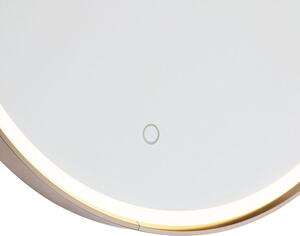 Oglindă de baie cupru 50 cm incl. LED cu dimmer tactil - Miral
