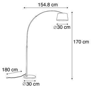 Lampă inteligentă arc lampă din oțel gri, inclusiv WiFi A60 - Arc Basic