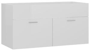 Dulap de chiuvetă, alb extralucios, 90x38,5x46 cm, PAL