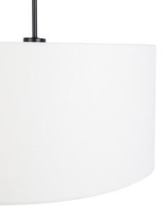 Lampă modernă suspendată neagră cu nuanță albă de 50 cm - Combi 1