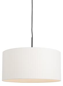 Lampă modernă suspendată neagră cu nuanță albă de 50 cm - Combi 1