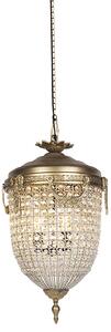 Lampă suspendată Art Deco cristal cu aur 40 cm - Cesar