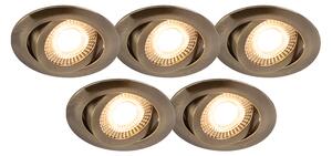 Set 5 spoturi moderne încastrate bronz cu LED-uri reglabile în 3 trepte - Mio