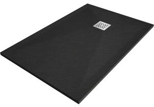 Mexen Stone+ cădiță de duș rectangulară compozit 90 x 80 cm, negru - 44708090