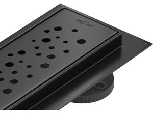 Mexen Flat 360°, canal de duș din oțel inoxidabil model M12 60 cm, negru mat, 1721060-40