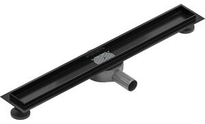 Mexen Flat 360, corp jgheab cu sifon rotativ 50 cm, negru mat, 1740050
