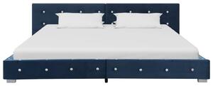 Cadru de pat, albastru, 160 x 200 cm, catifea
