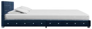 Cadru de pat, albastru, 140 x 200 cm, catifea